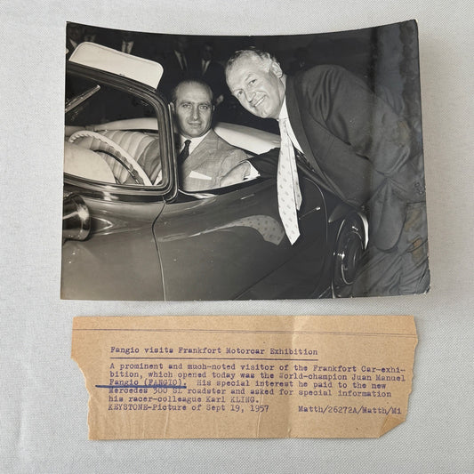 Juan Manuel Fangio Mercedes 300 SL Roadster Italian Press Photo Photograph 1957