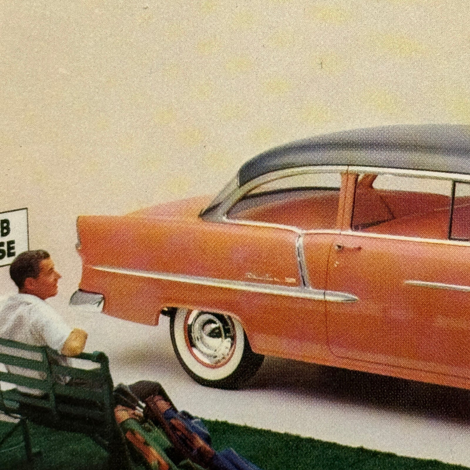 1955 Chevrolet Bel Air 2-Door Sedan Advertising Postcard Vintage