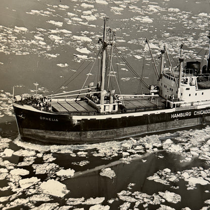 Vintage Ship Boat Photo Photograph Print SS Ophelia Hamburg Chicago Linie 1955
