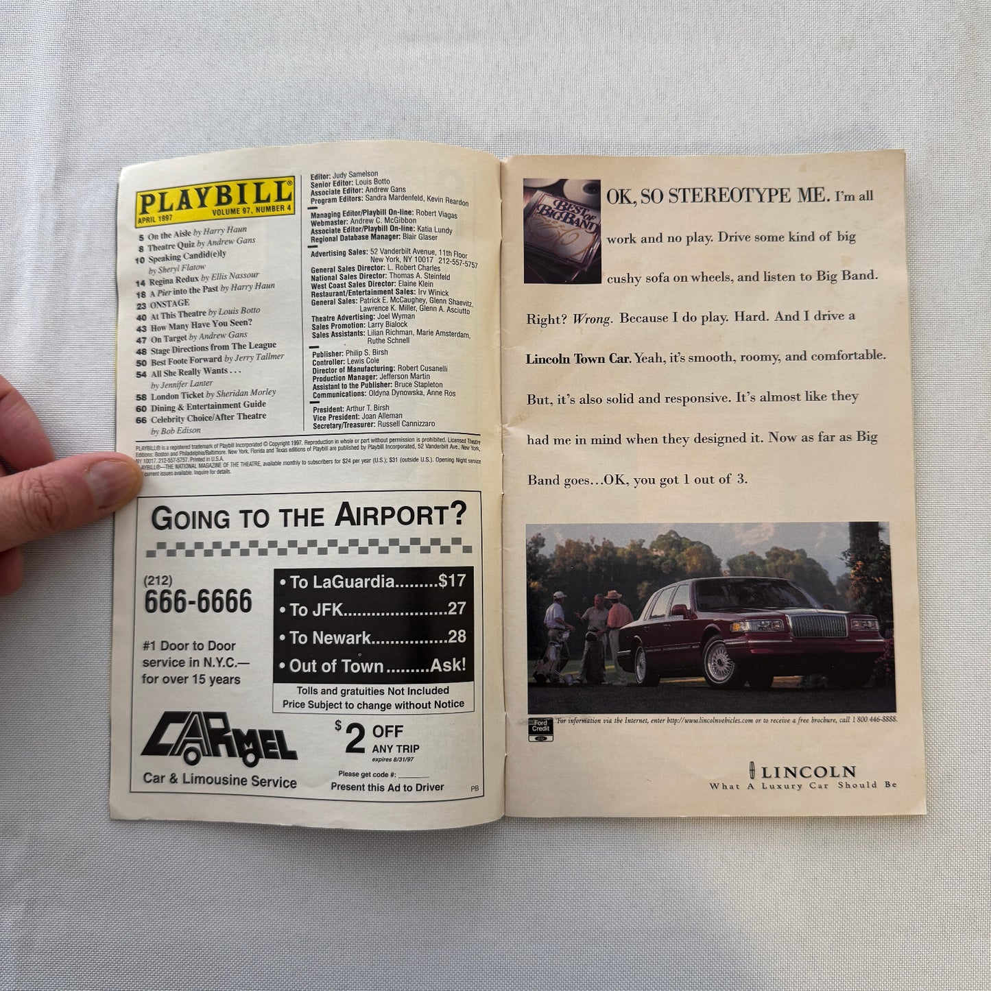 William H Macy Signed Playbill The Joy of Going Somewhere Definite 1997 Auto