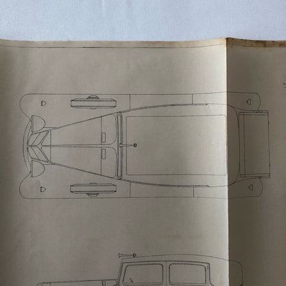 1931 Coachbuilder Car Design Blueprint Rendering Blue Print Brougham Sedan Body 