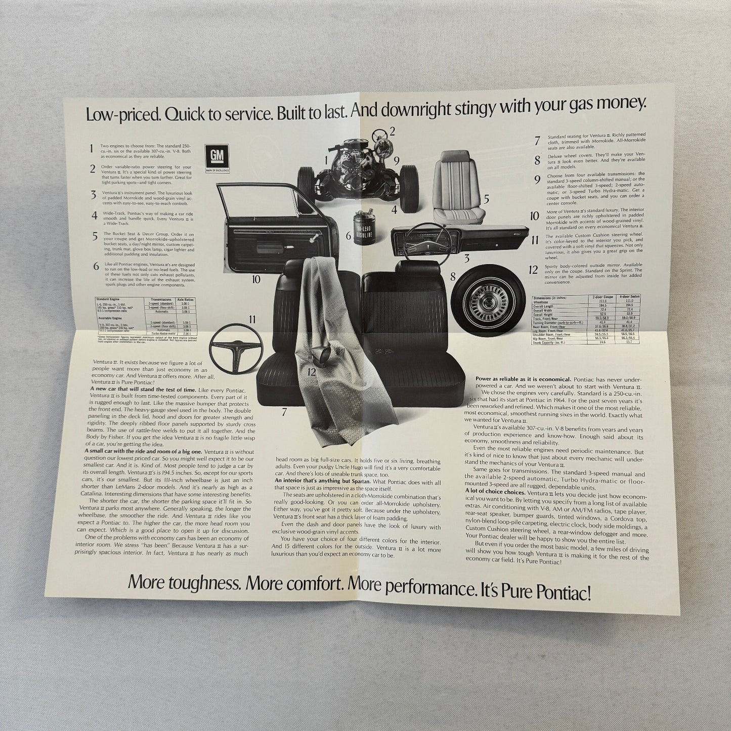 Pontiac Ventura II Car Sales Brochure Vintage Advertising Sprint