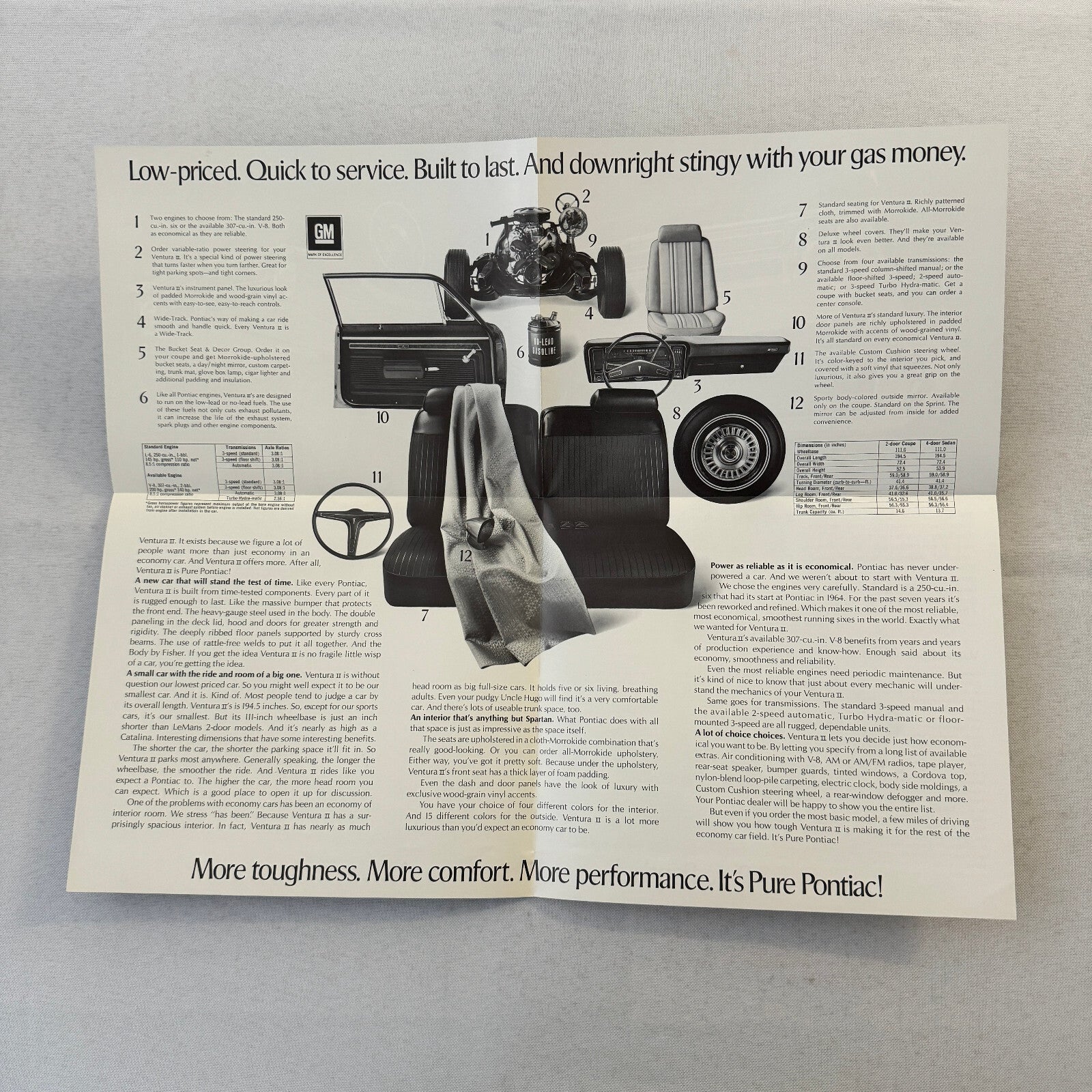 Pontiac Ventura II Car Sales Brochure Vintage Advertising Sprint