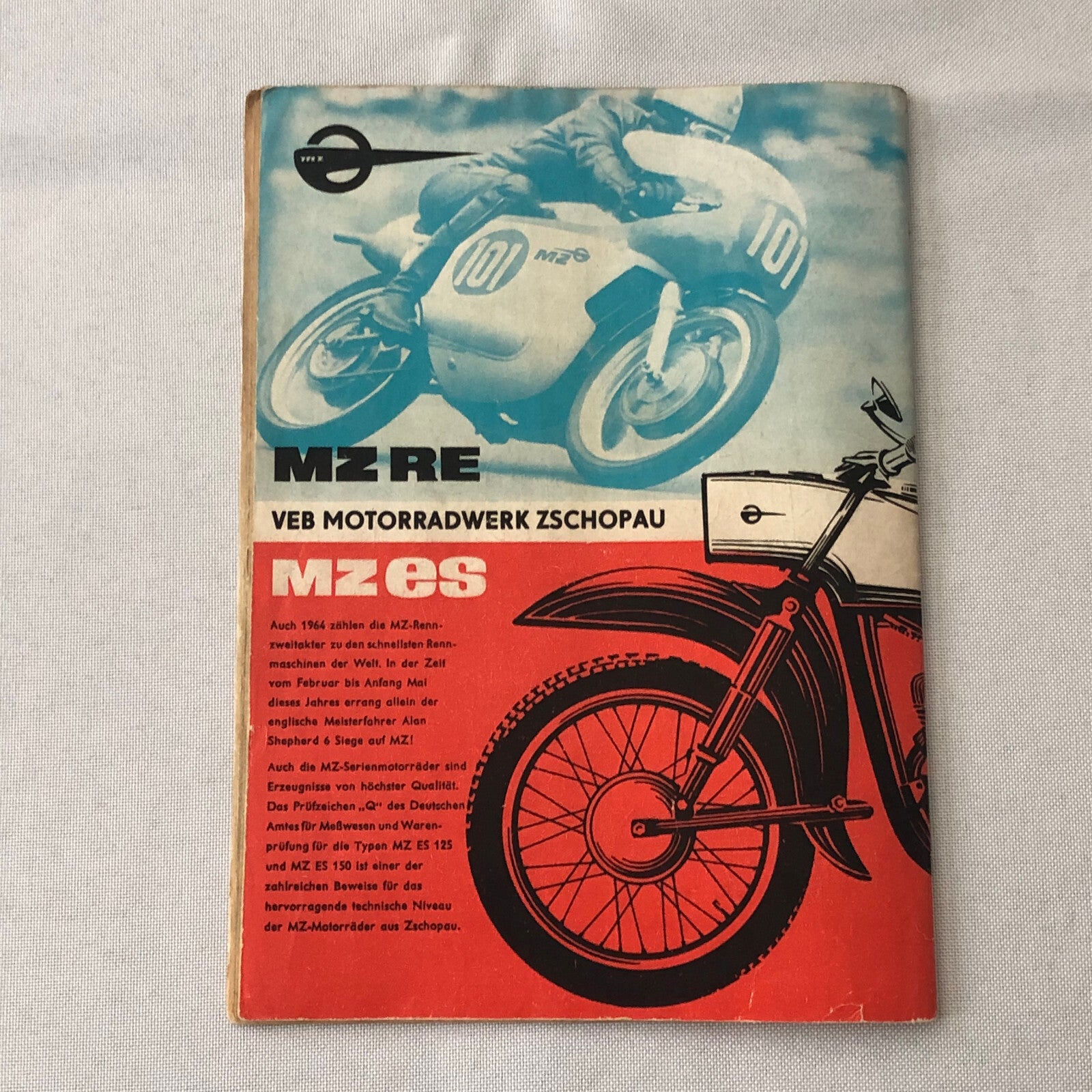1964 Sachsenring Motorcycle Racing Grand Prix Race Program Book German