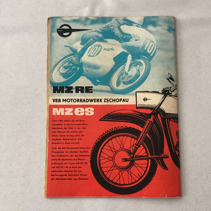1964 Sachsenring Motorcycle Racing Grand Prix Race Program Book German