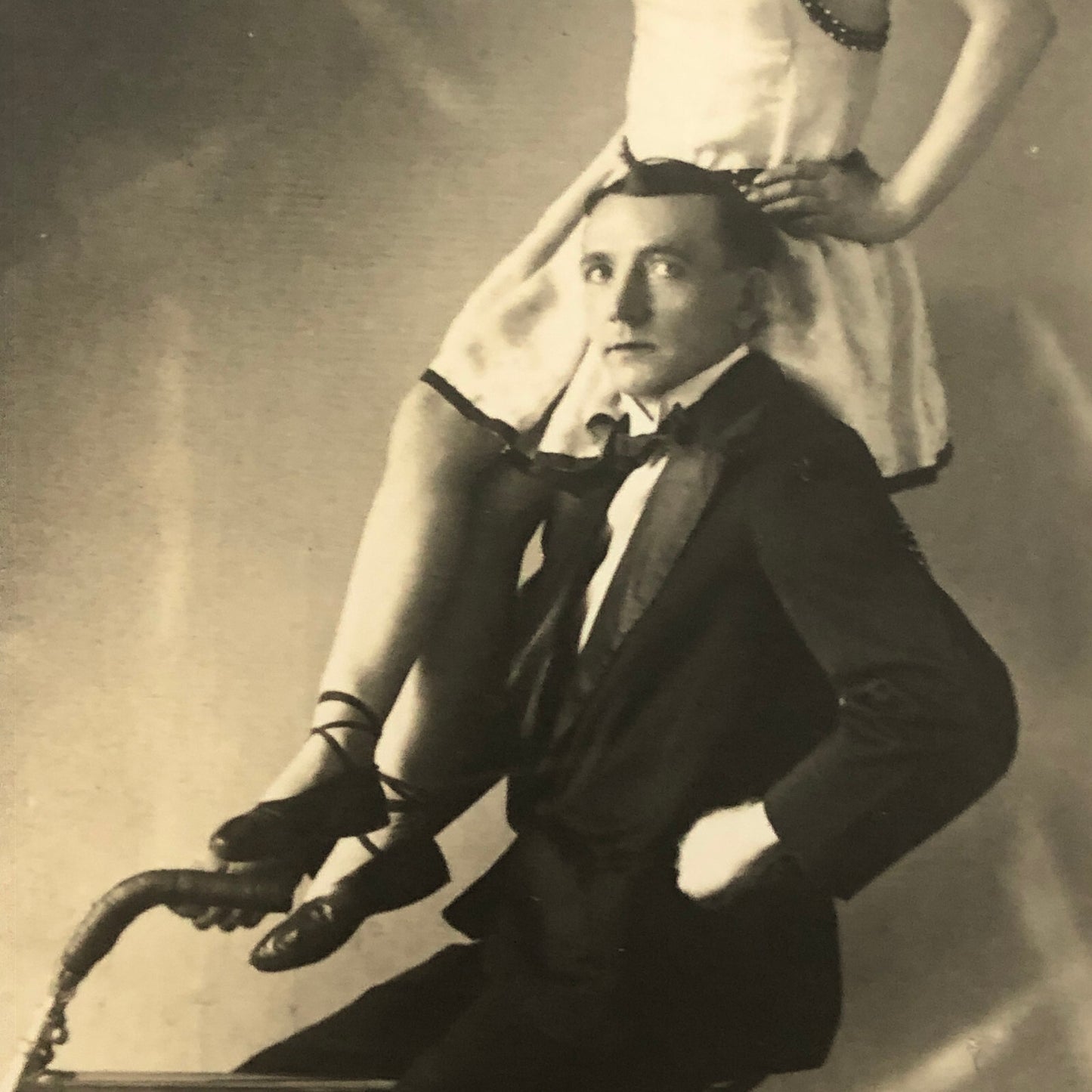 Circus Performer Real photo Postcard Post Card RPPC Bicycle Act 2 Excelsiors