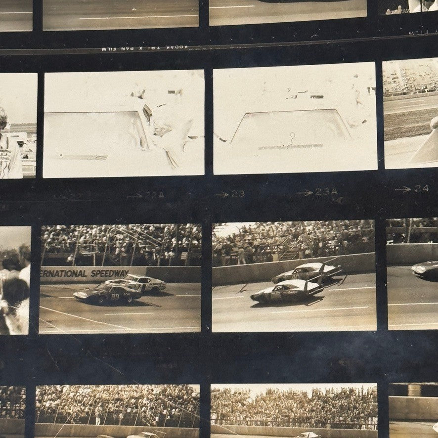 Vintage NASCAR Racing Photo Contact Sheet Motorsport Charger Daytona
