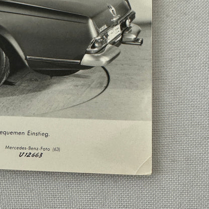 Vintage Mercedes Benz 230 SL Roadster Convertible Factory Press Photo Photograph