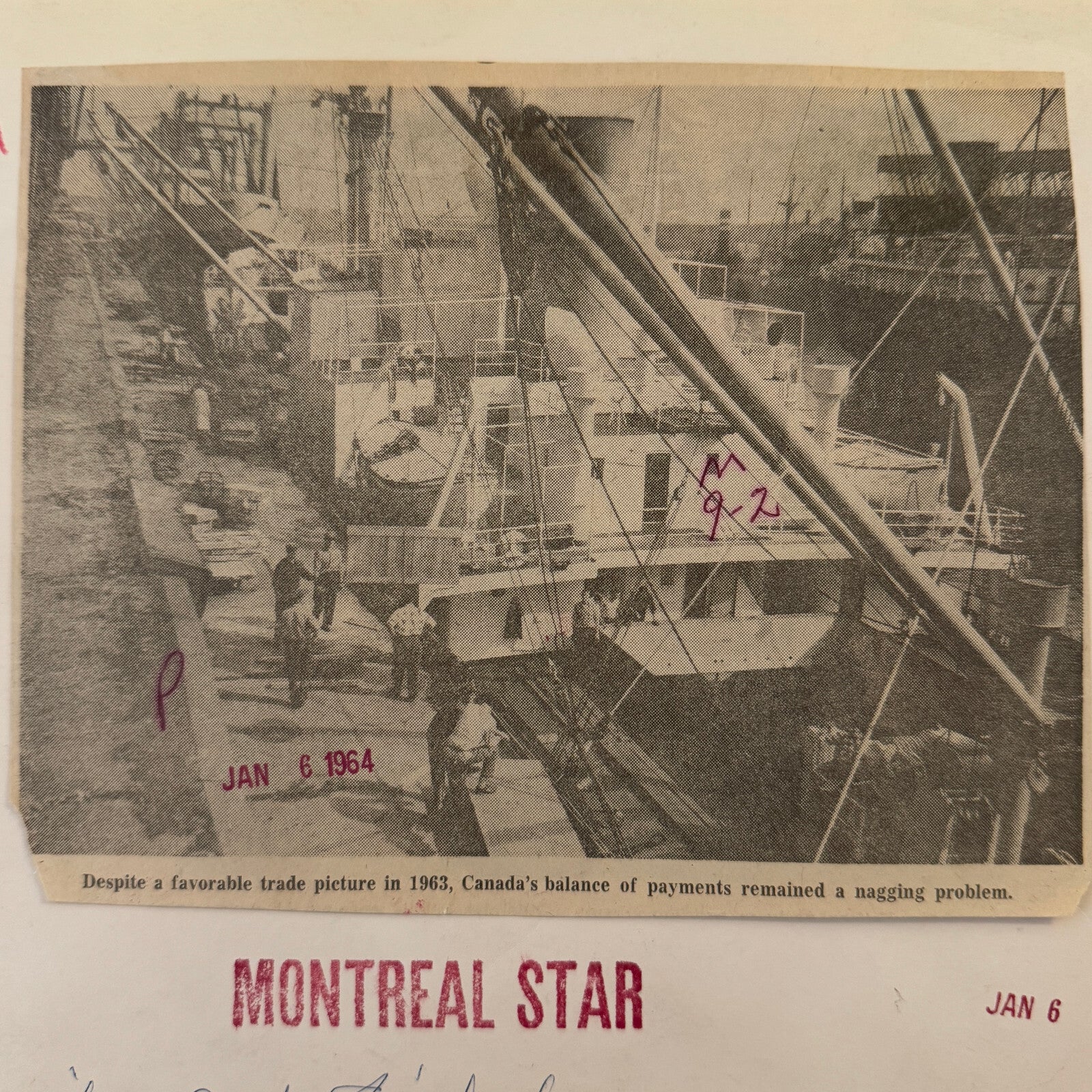 Montreal Harbour Ship Boat Press Photo Photograph 1964 Vintage