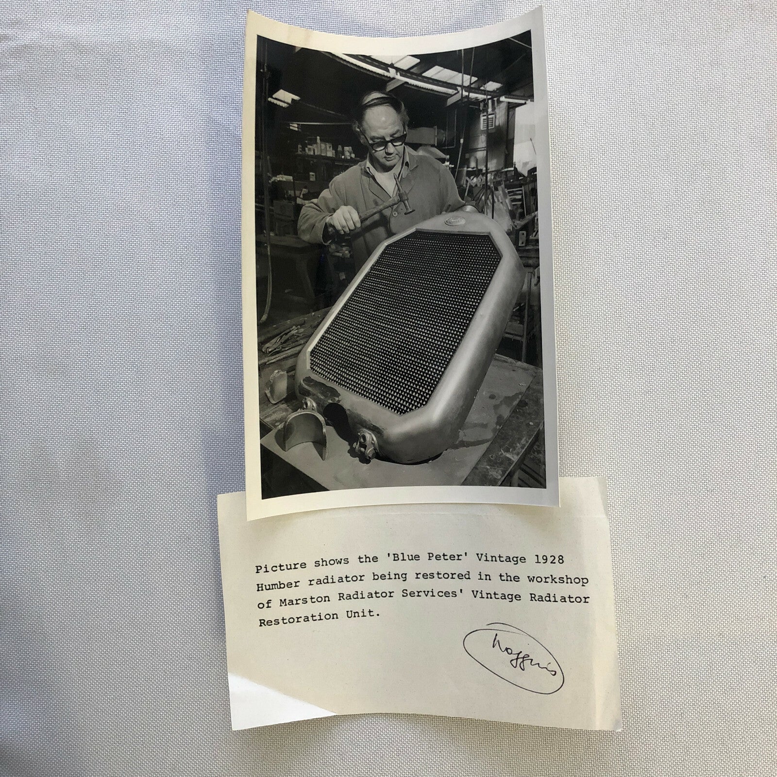 Vintage 1928 Humber Blue Peter Car Radiator Restoration Photo Print Lot of 3 