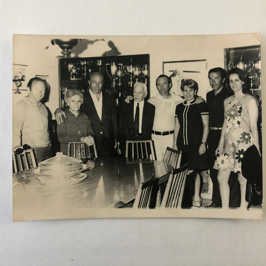 Vintage Juan Manuel Fangio Racing Driver Photo Photograph Print with Family ? 