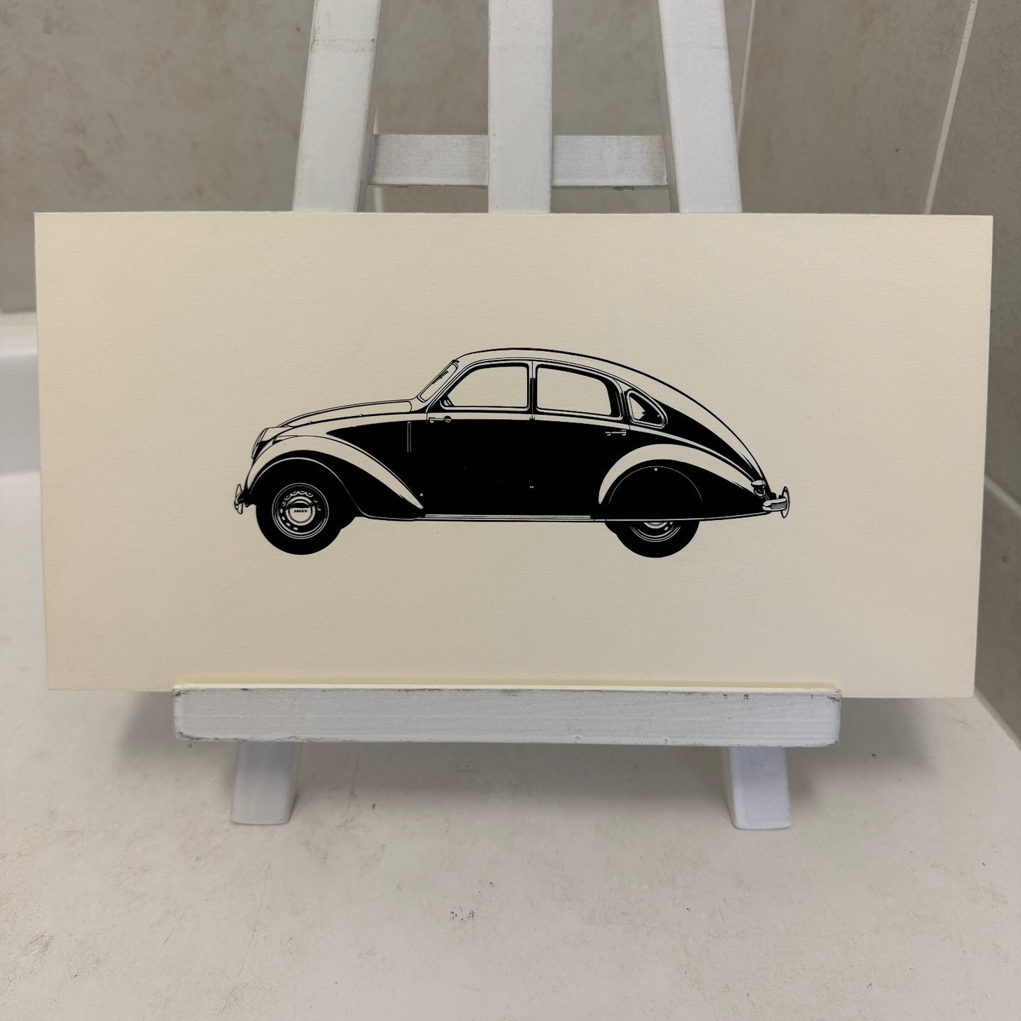 1939 Adler Limousine Car Automobile Illustration Art Drawing Hand Drawn