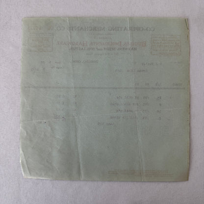 Cooperating Merchants Company Buggies and Hardware 1908 Receipt Invoice Lot 6x