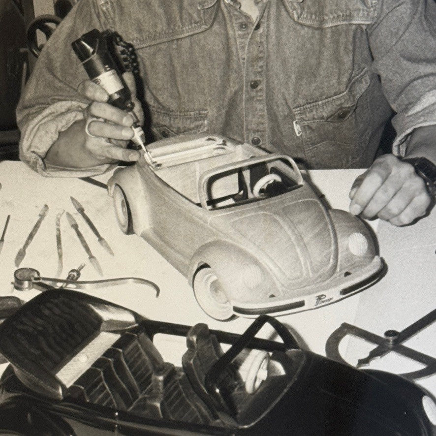 Vintage Volkswagen Beetle Convertible Model Car Builder Photo Photograph VW Bug