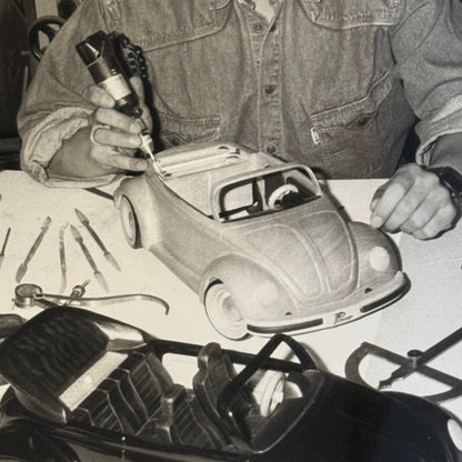 Vintage Volkswagen Beetle Convertible Model Car Builder Photo Photograph VW Bug
