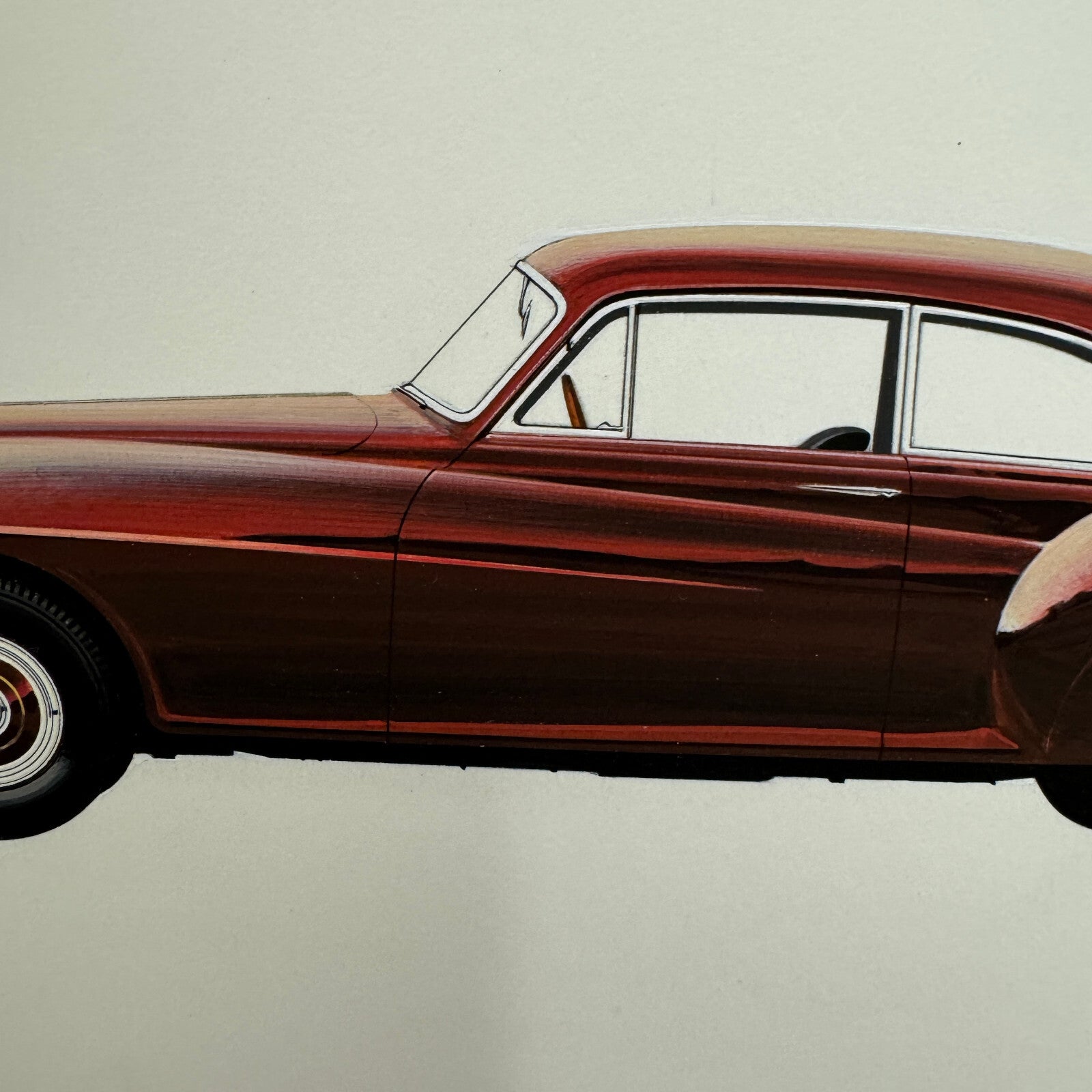 Vintage Bentley Car Automobile Illustration Art Drawing Hand Drawn Robert Preis