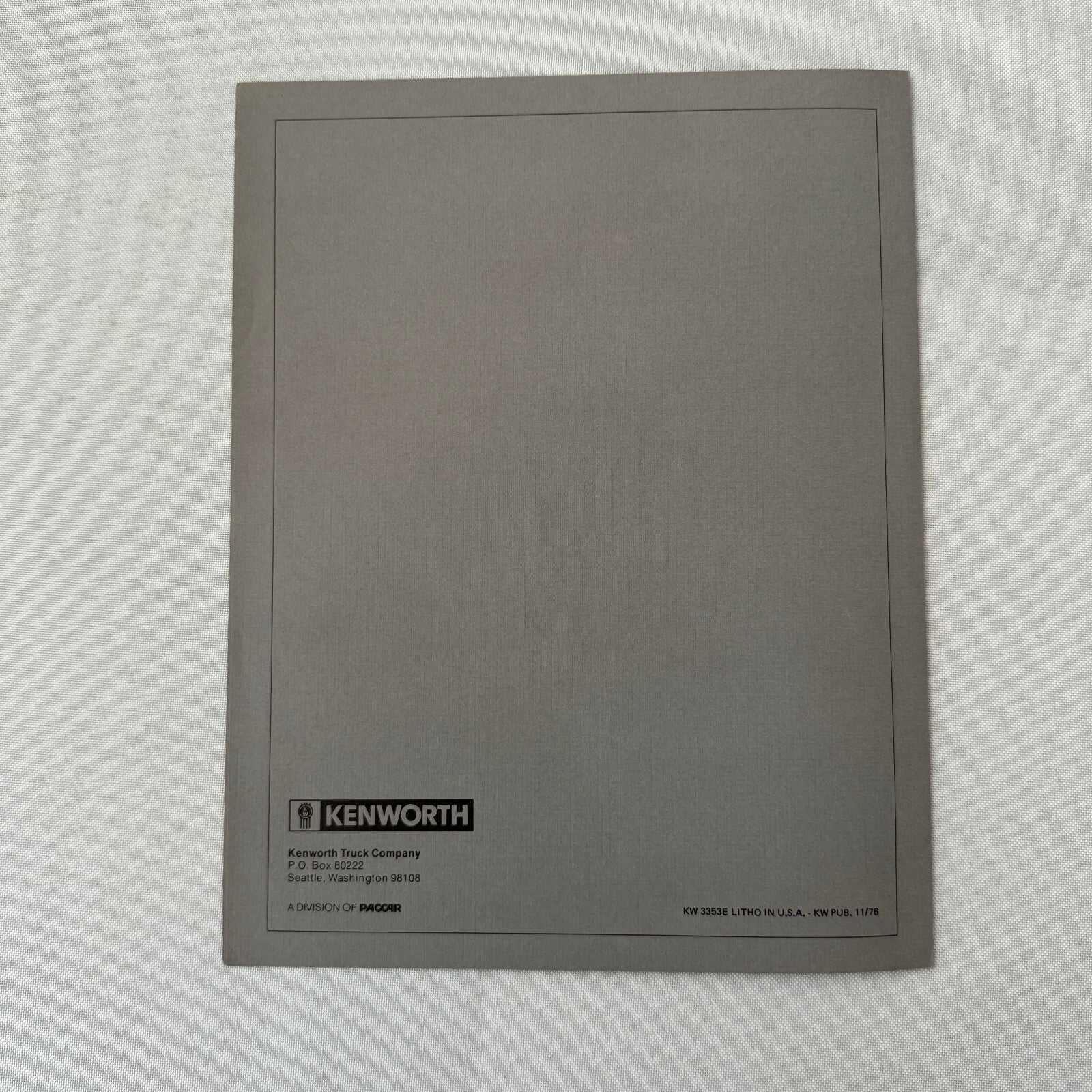 Kenworth K1GL Truck Sales Brochure Catalog K1 GL Truck 1976 1977