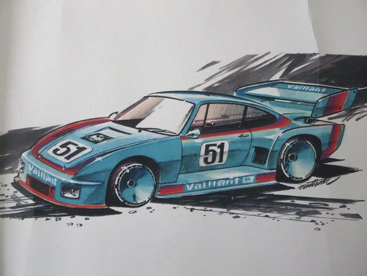 Porsche 935 Kremer Racing Design Sketch PRINT - Nottrodt Designer Vintage Art