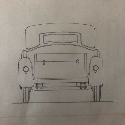 1931 Coachbuilder Car Design Blueprint Rendering Blue Print Brougham Sedan Body 