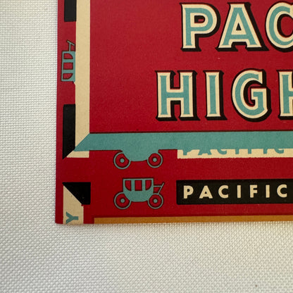 Vintage Pacific Highway Travel Label Tobacco Cigar ?