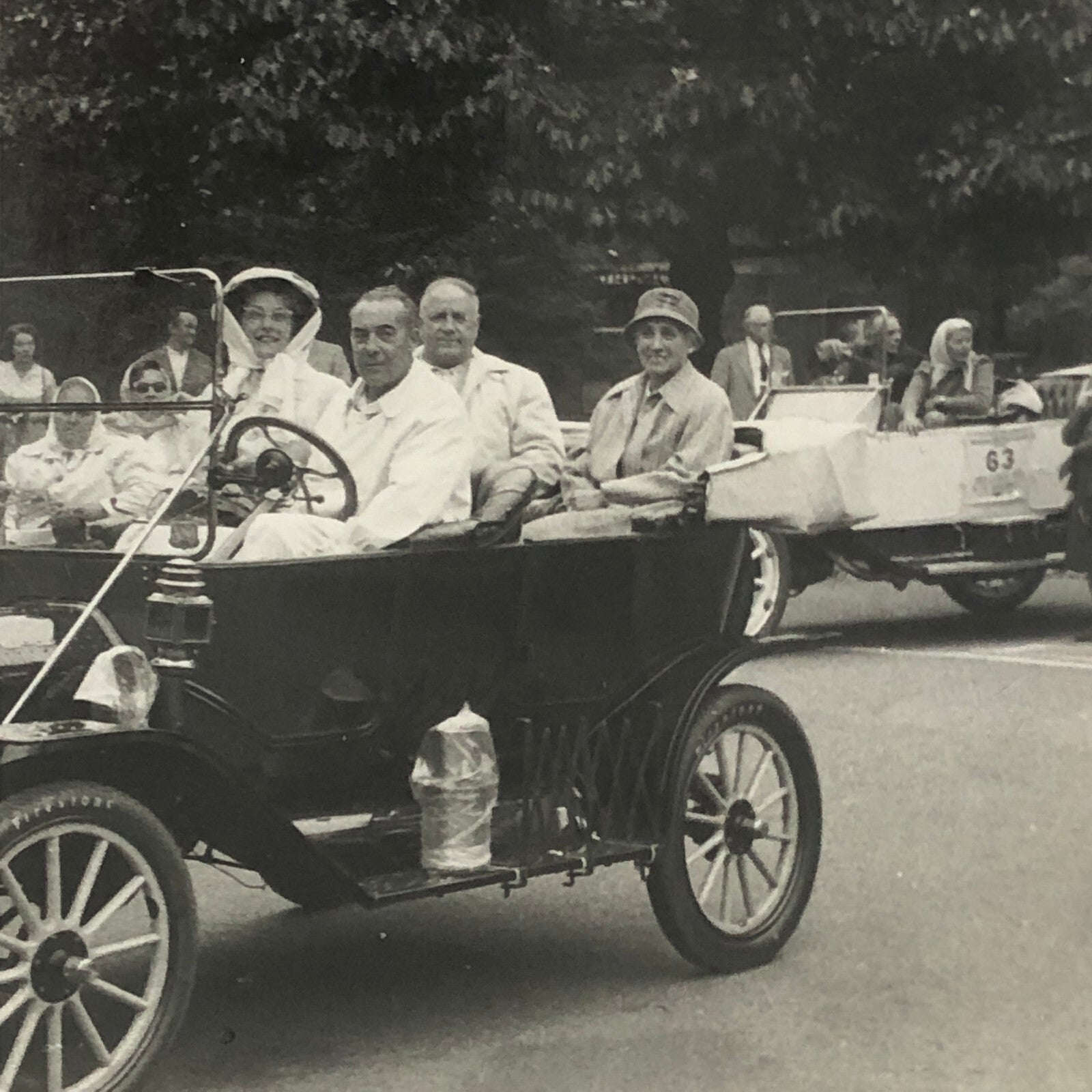 Antique Car Automobile Photo Photograph Print - Veteran Car Rally or Parade ? 