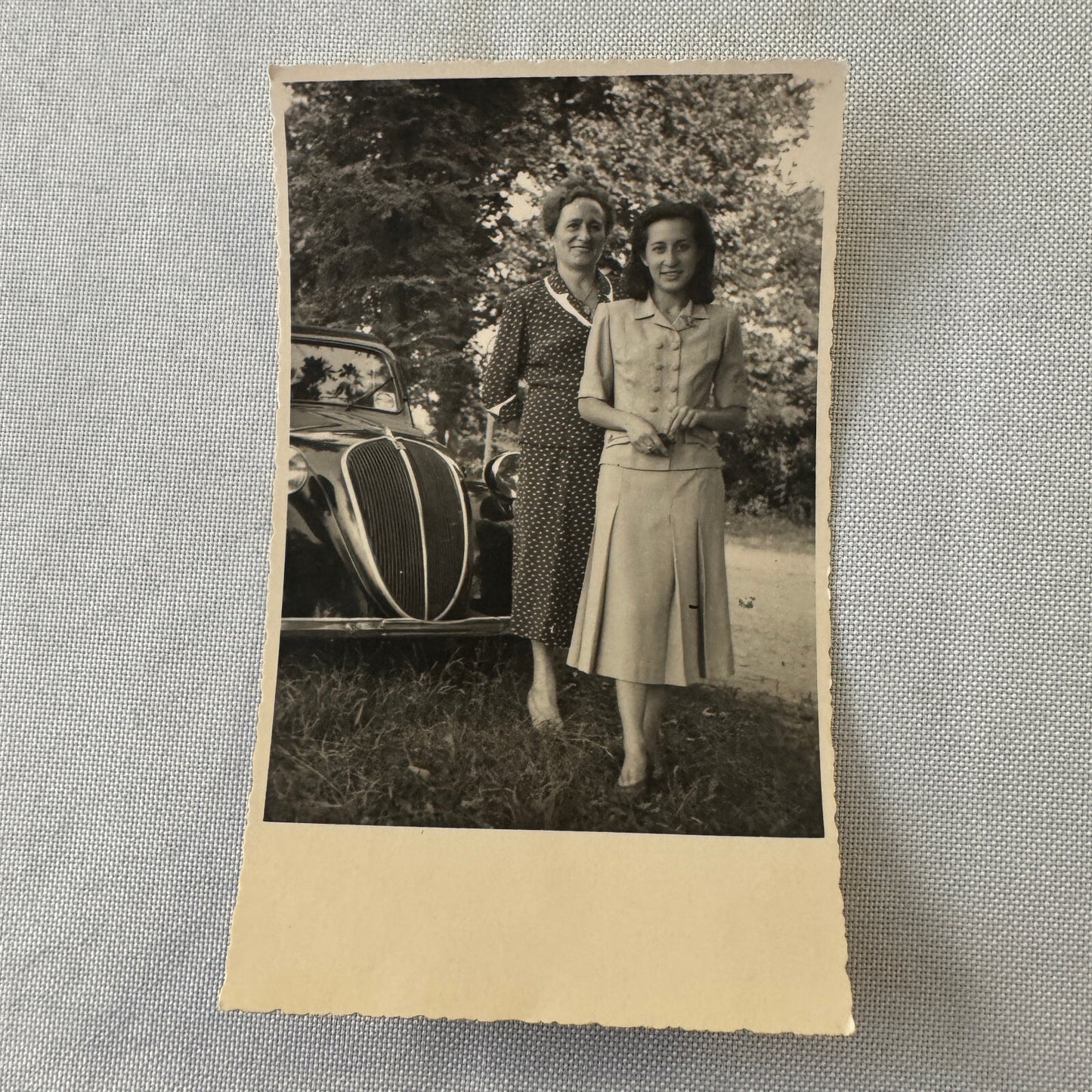 Vintage Automobile Real Photo Postcard Post Card RPPC Women with Car