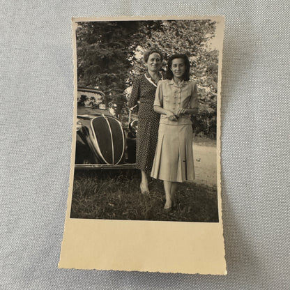 Vintage Automobile Real Photo Postcard Post Card RPPC Women with Car
