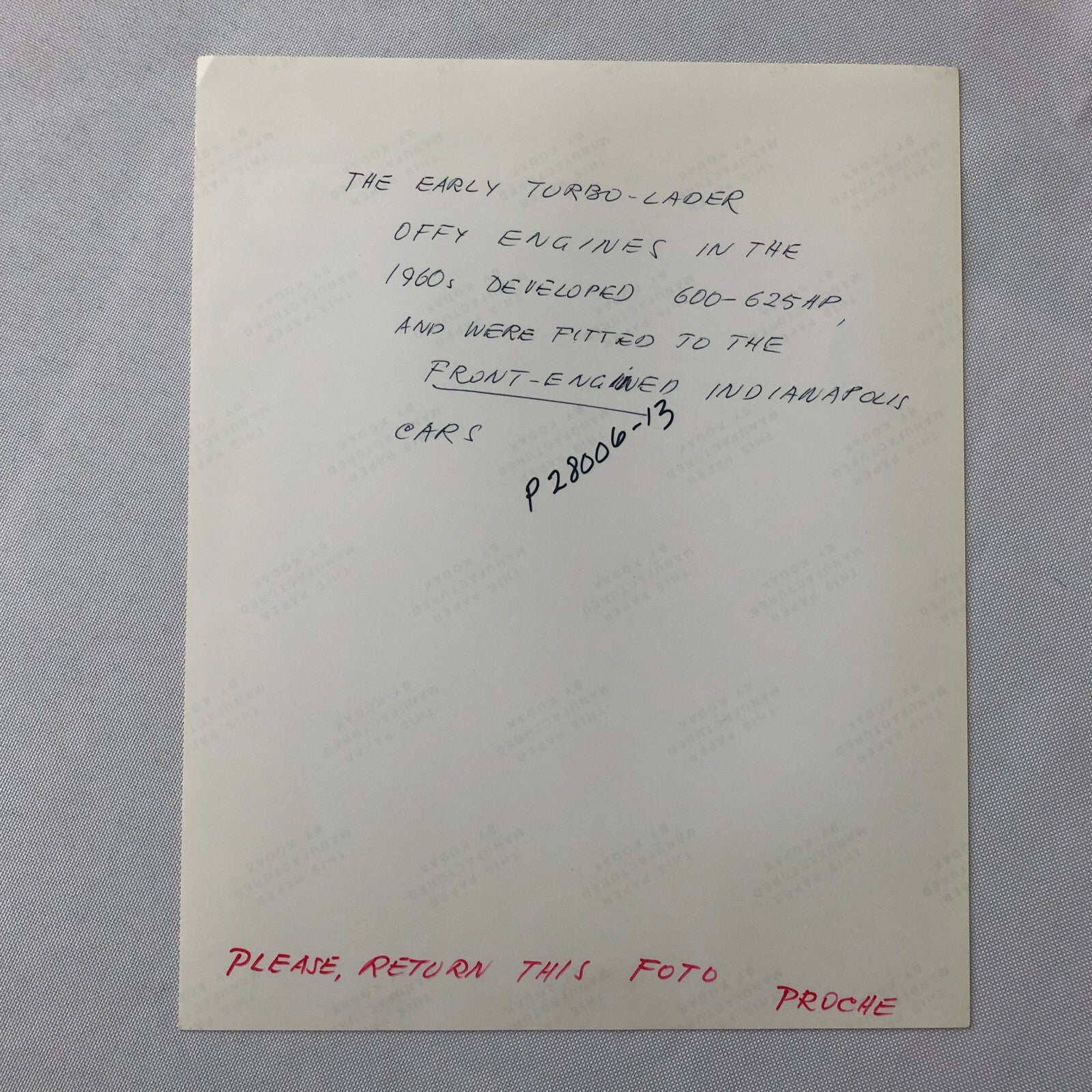 Indy Indianapolis 500 Racing Photo Photograph Offenhauser Engine 1960s