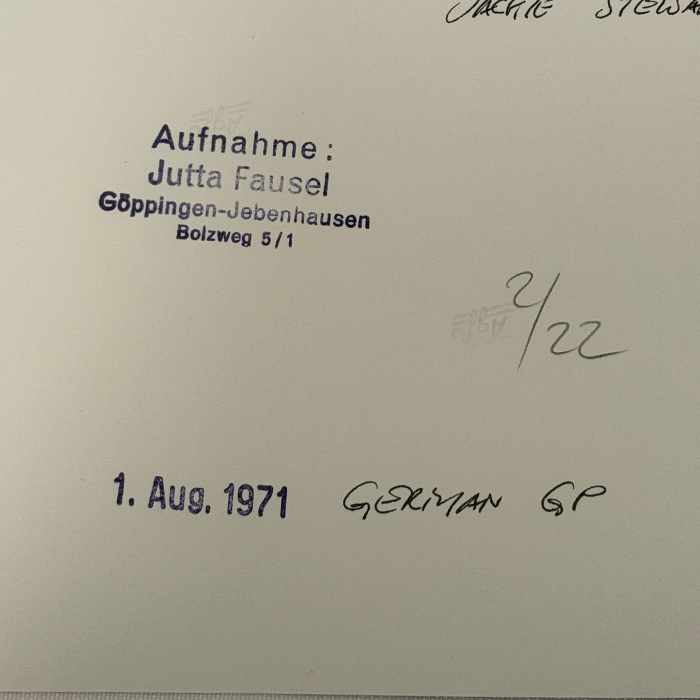 Vintage Racing Photo 1971 German Grand Prix Race Jackie Stewart Motorsport