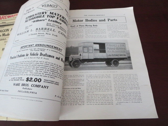 1921 Vehicle Monthly Magazine Klaxon Custom Car & Truck Bodies Paint Upholstery