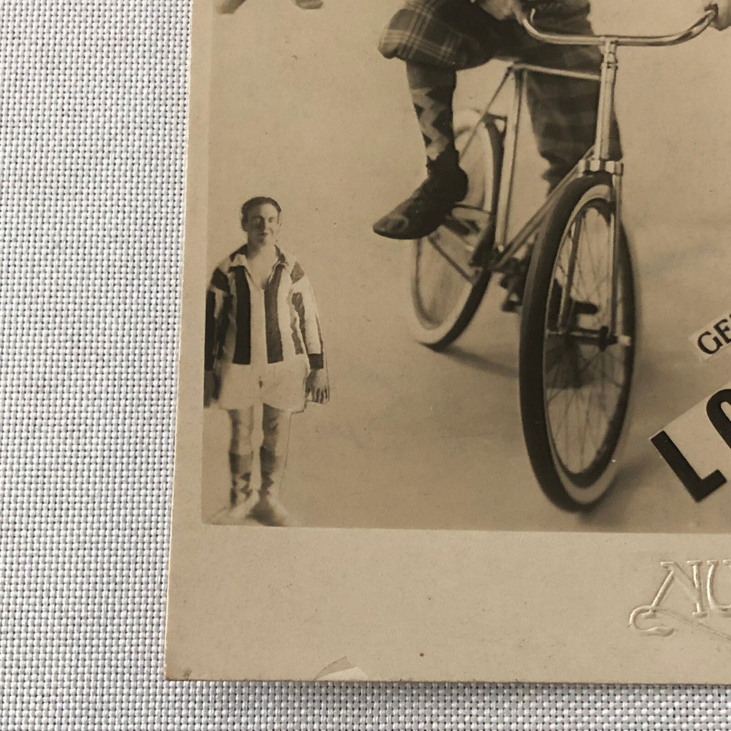 Circus Clown Performer Photo Photograph Print Bicycle Act European Vintage