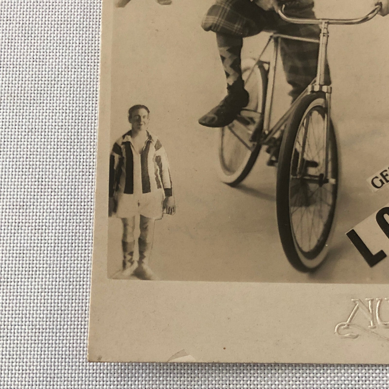 Circus Clown Performer Photo Photograph Print Bicycle Act European Vintage