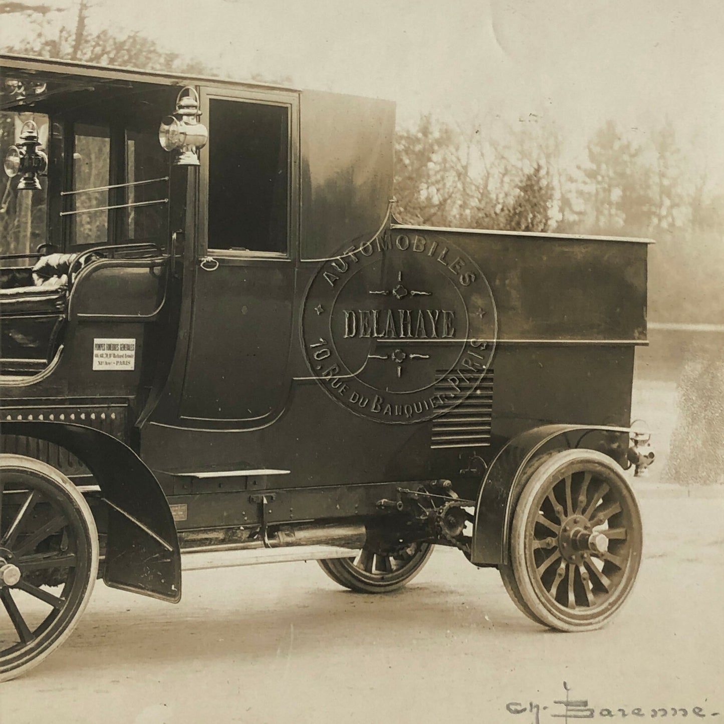 Antique Delahaye Truck Van Photo Photograph Company Embossed