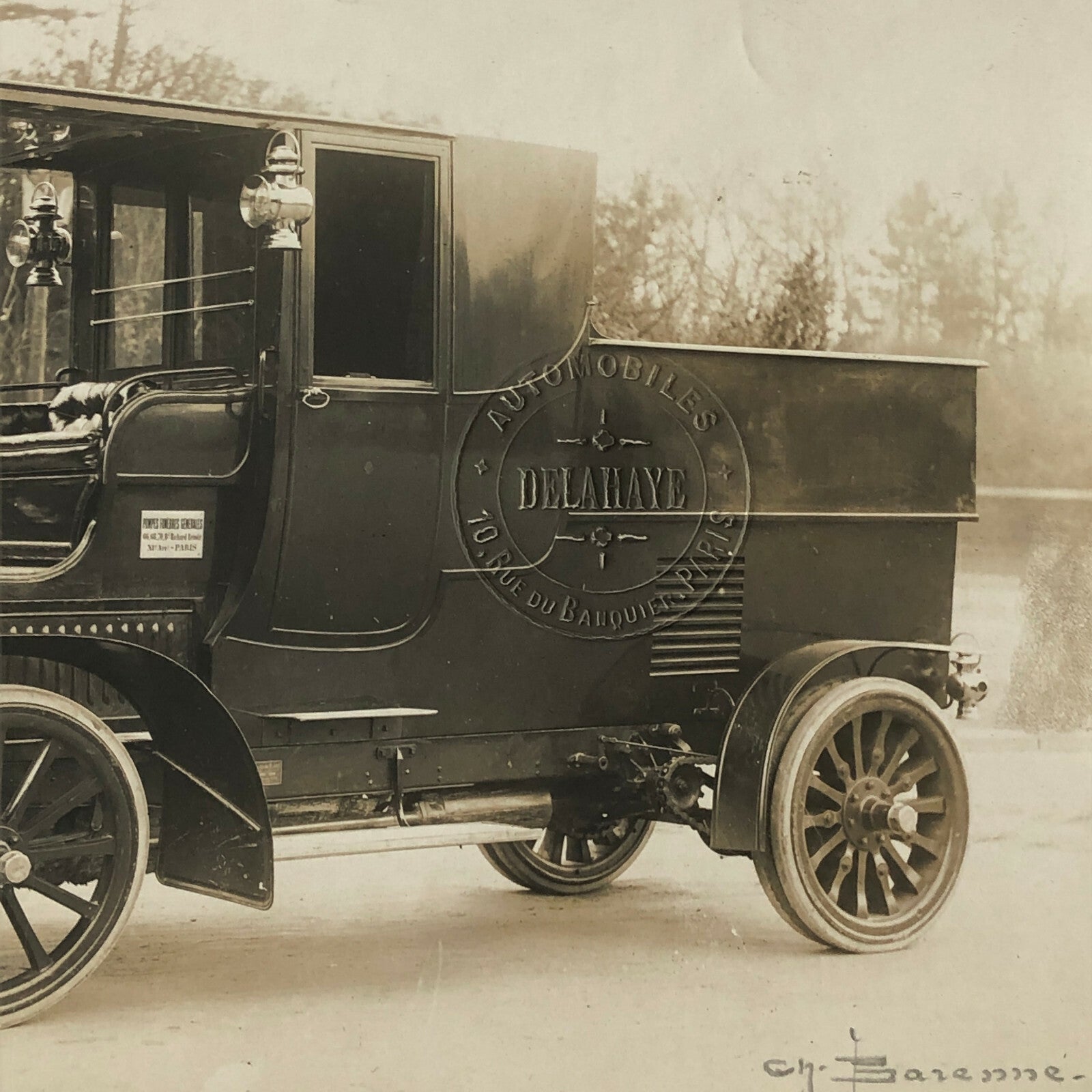 Antique Delahaye Truck Van Photo Photograph Company Embossed