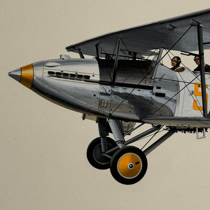 Vintage Hawker Hart Airplane Aircraft Plane Illustration Art Drawing