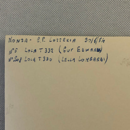 Vintage 1974 Italian Grand Prix Racing Photo Photograph Lola T330 T332 