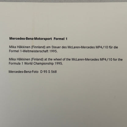 Mika Hakkinen Marlboro McLaren Mercedes Racing Driver Photo Photograph 1995