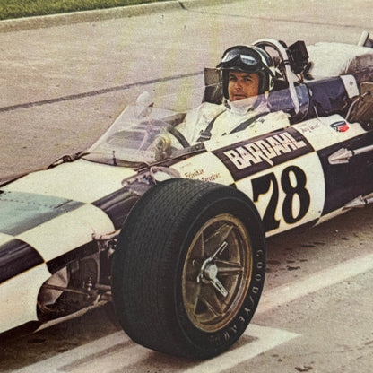 Vintage Indy Racing Postcard Jerry Grant 1968 Indianapolis Motorsport Race