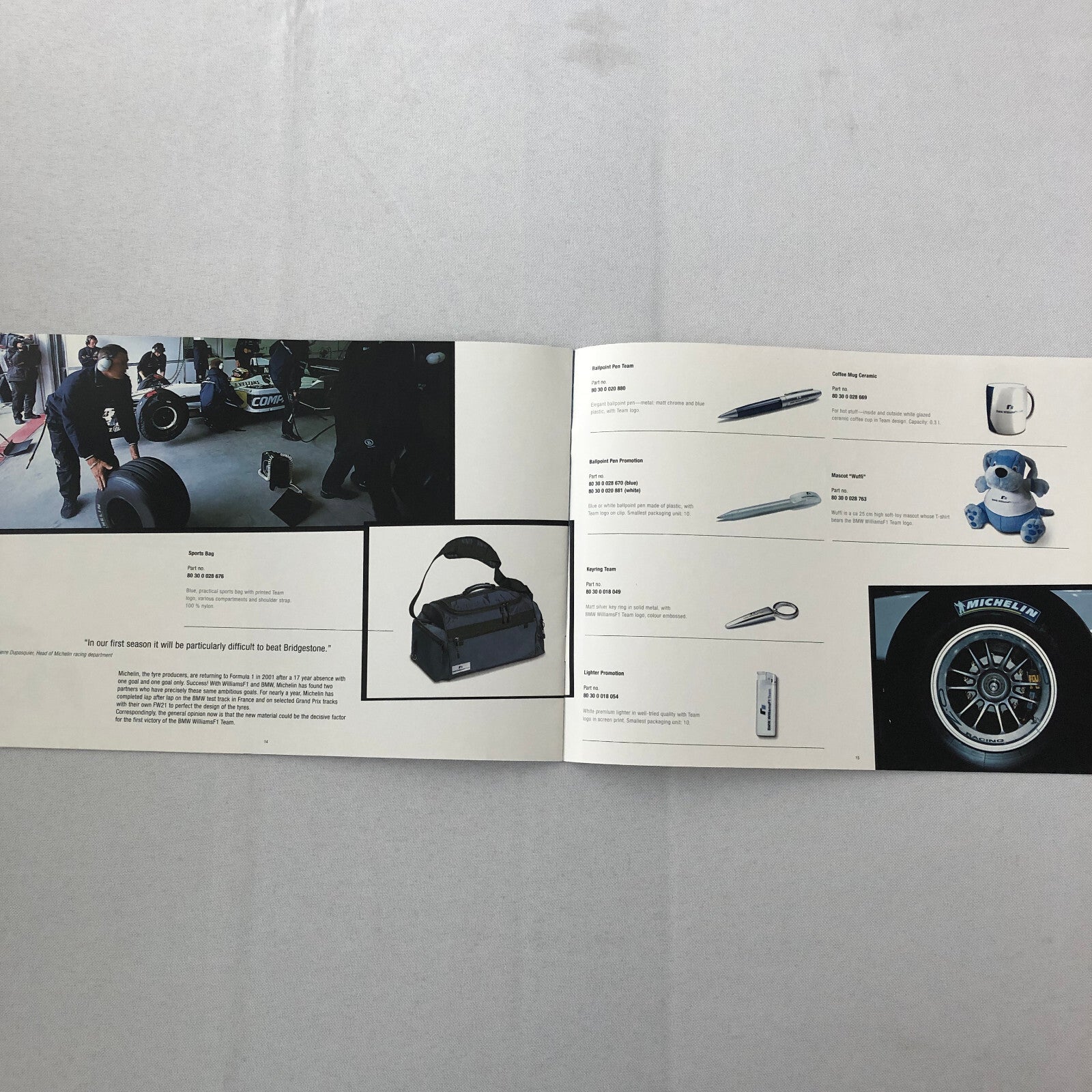 2001 BMW Williams F1 Team Collection Clothing and Lifestyle Accessories Brochure