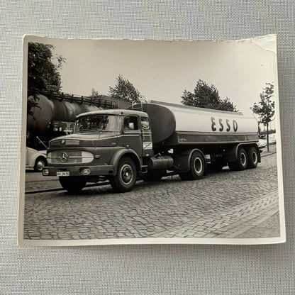 Vintage Mercedes Benz Esso Tanker Truck Photo Photograph Print Snapshot Germany