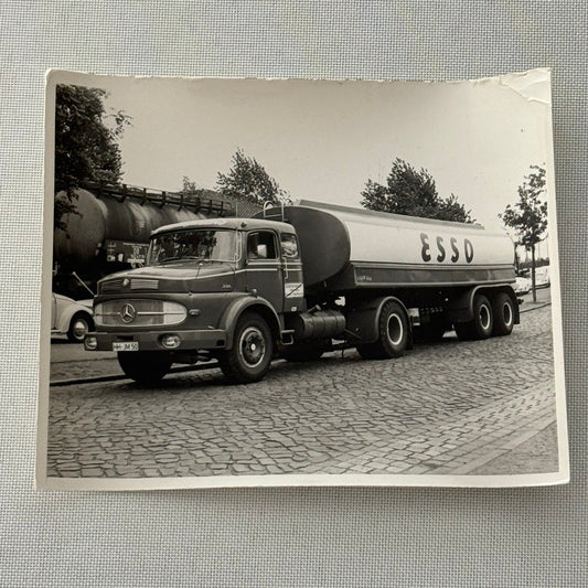 Vintage Mercedes Benz Esso Tanker Truck Photo Photograph Print Snapshot Germany
