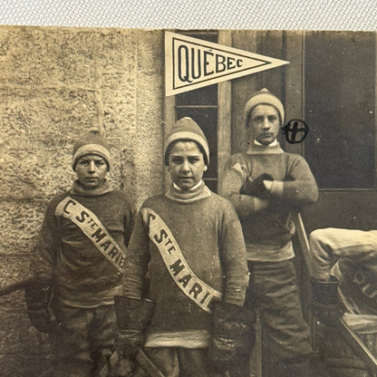 Antique Hockey RPPC Real Photo Postcard Post Card Amateur Team Players