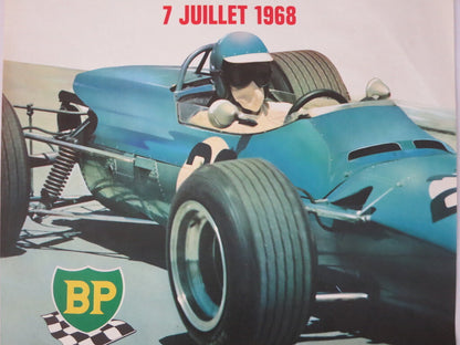 Poster Racing Rouen Les Essarts Grand Prix de France 1968 Race Event Vintage