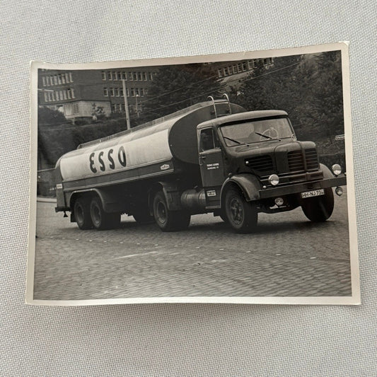 Vintage Esso Tanker Truck Photo Photograph Print Snapshot Germany
