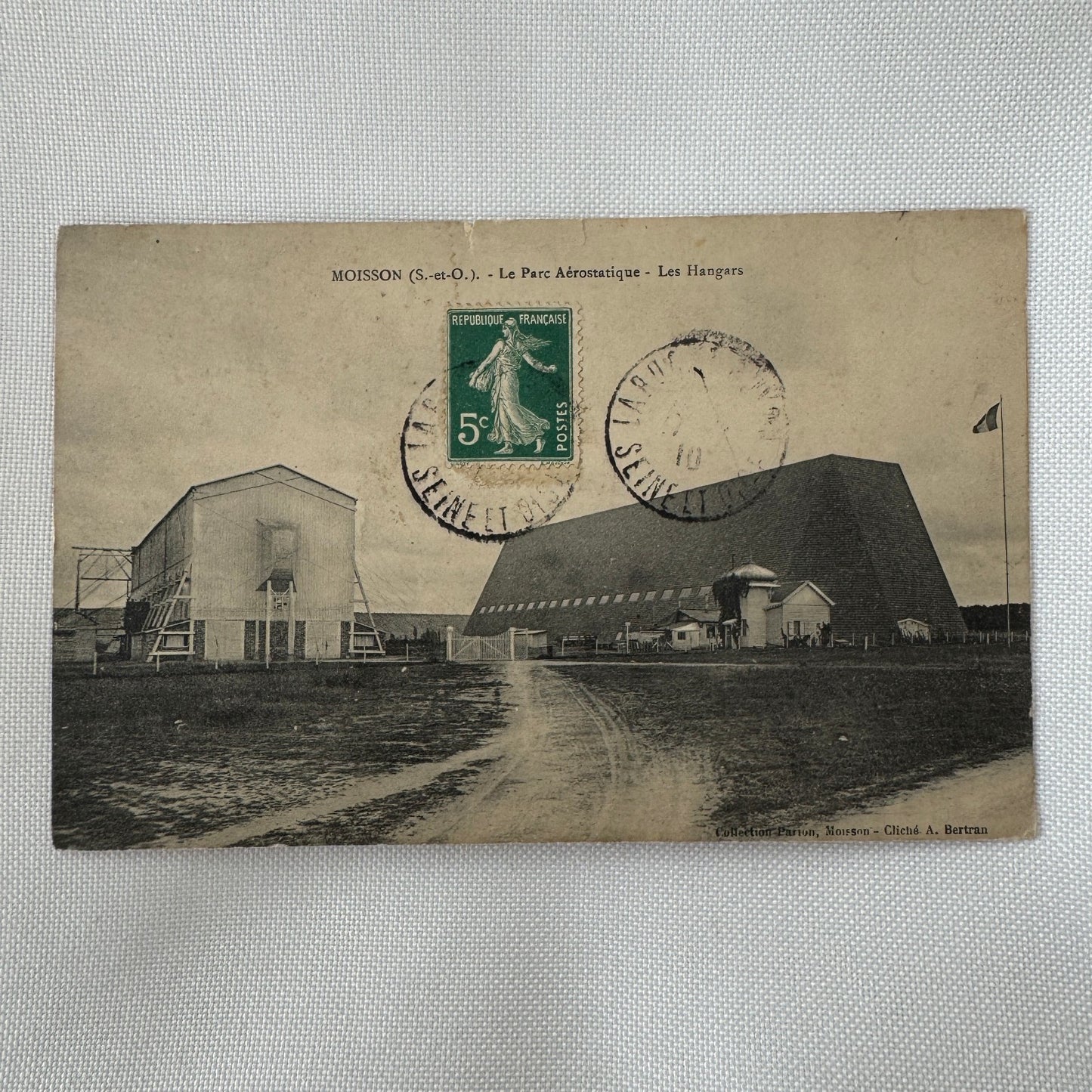 Vintage Zeppelin Airship Dirigible Hangar Building Postcard Post Card French