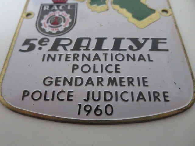 1960 Rallye International Police Gendarmerie Car Club Rally Badge Emblem