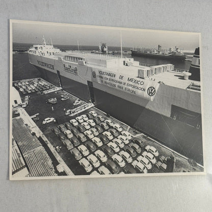 Vintage Volkswagen Mexico Car Transport Ship Boat Photo Photograph Print VW Bug
