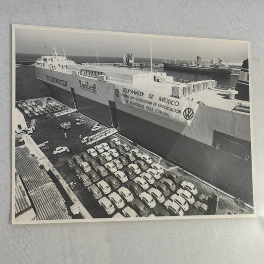 Vintage Volkswagen Mexico Car Transport Ship Boat Photo Photograph Print VW Bug