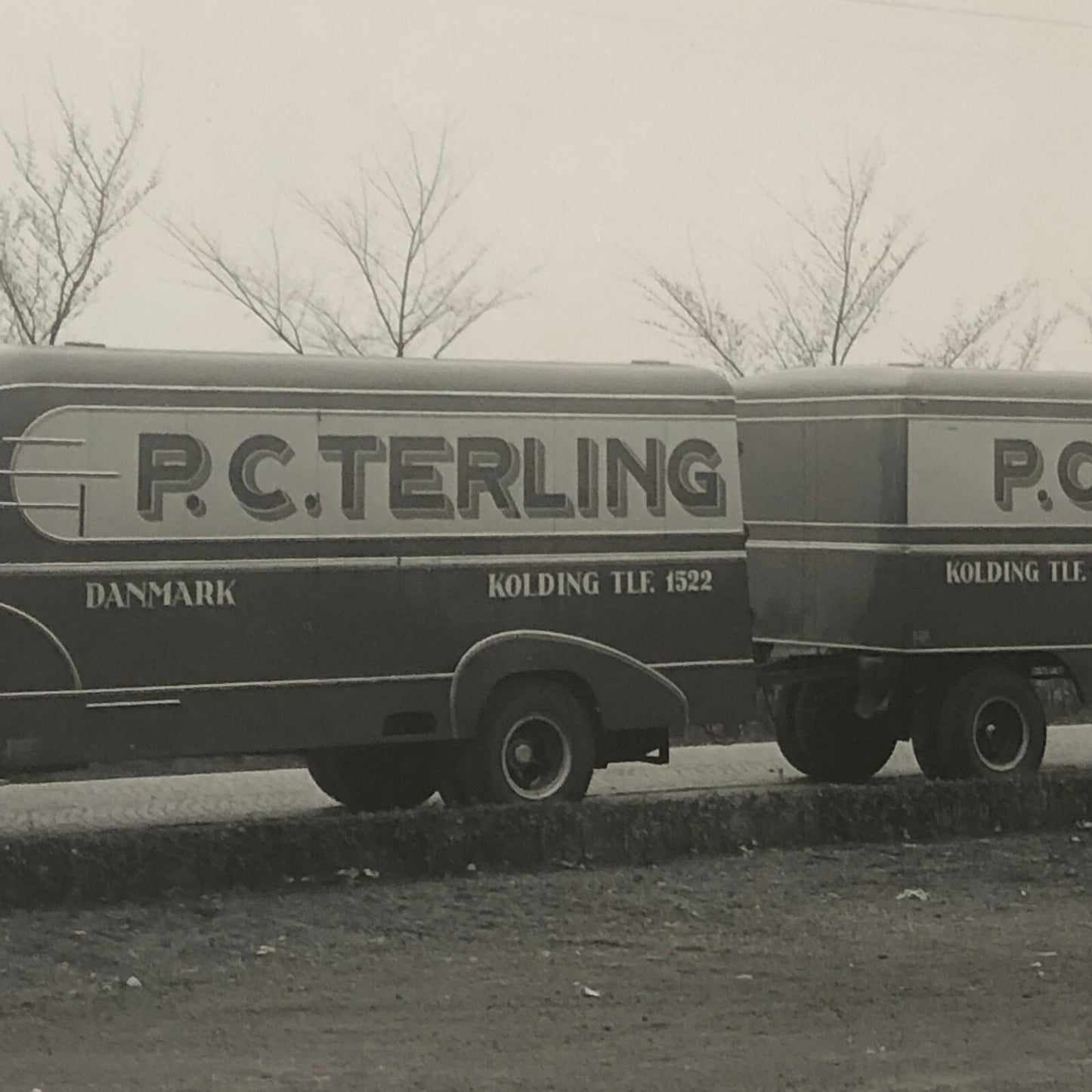 Vintage Photo Photograph of a Truck and Trailer - Denmark ? 