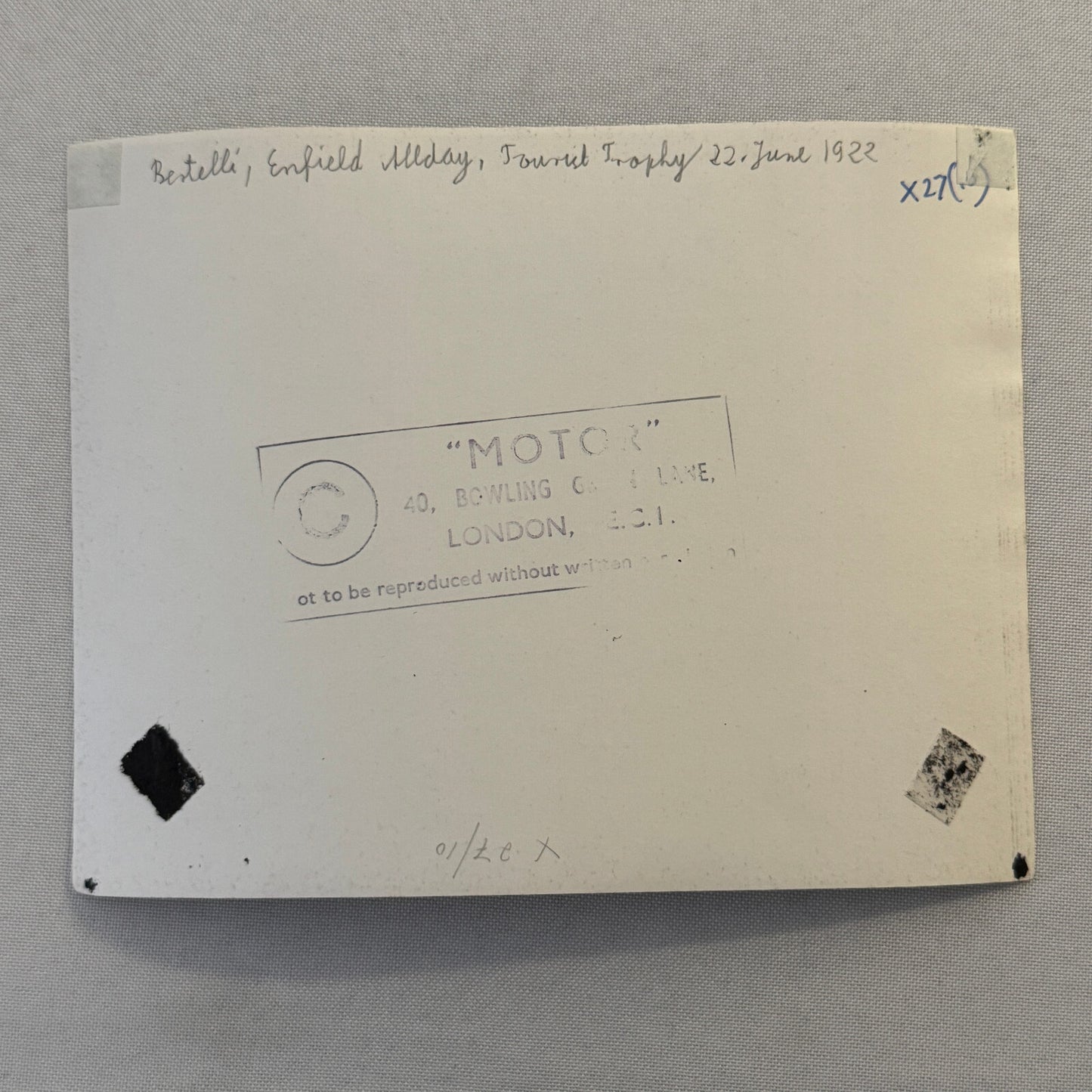 1922 Tourist Trophy TT Race Racing Photo Photograph Vintage Enfield Allday Car